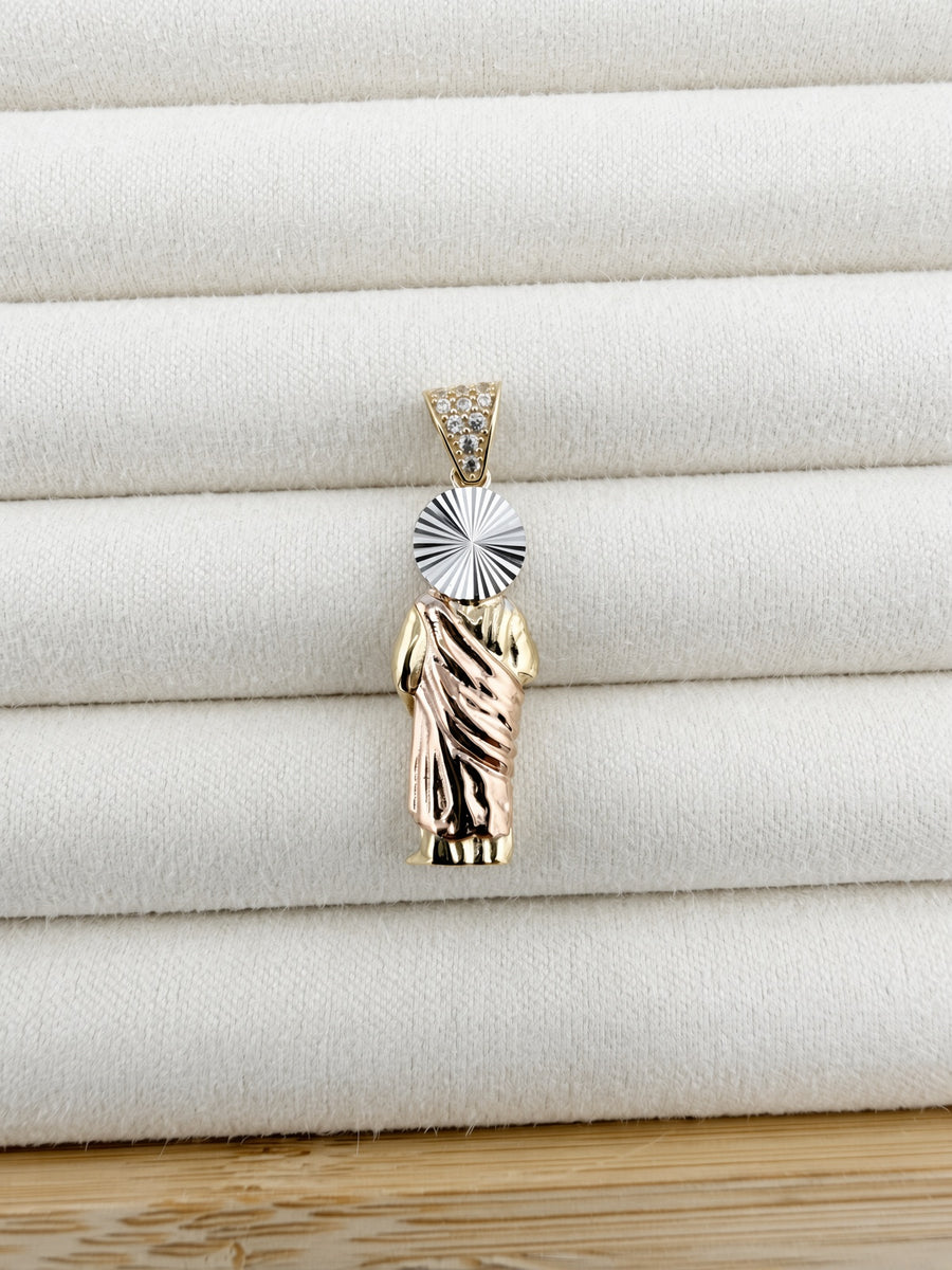 10K Tri-Color Gold San Judas Pendant