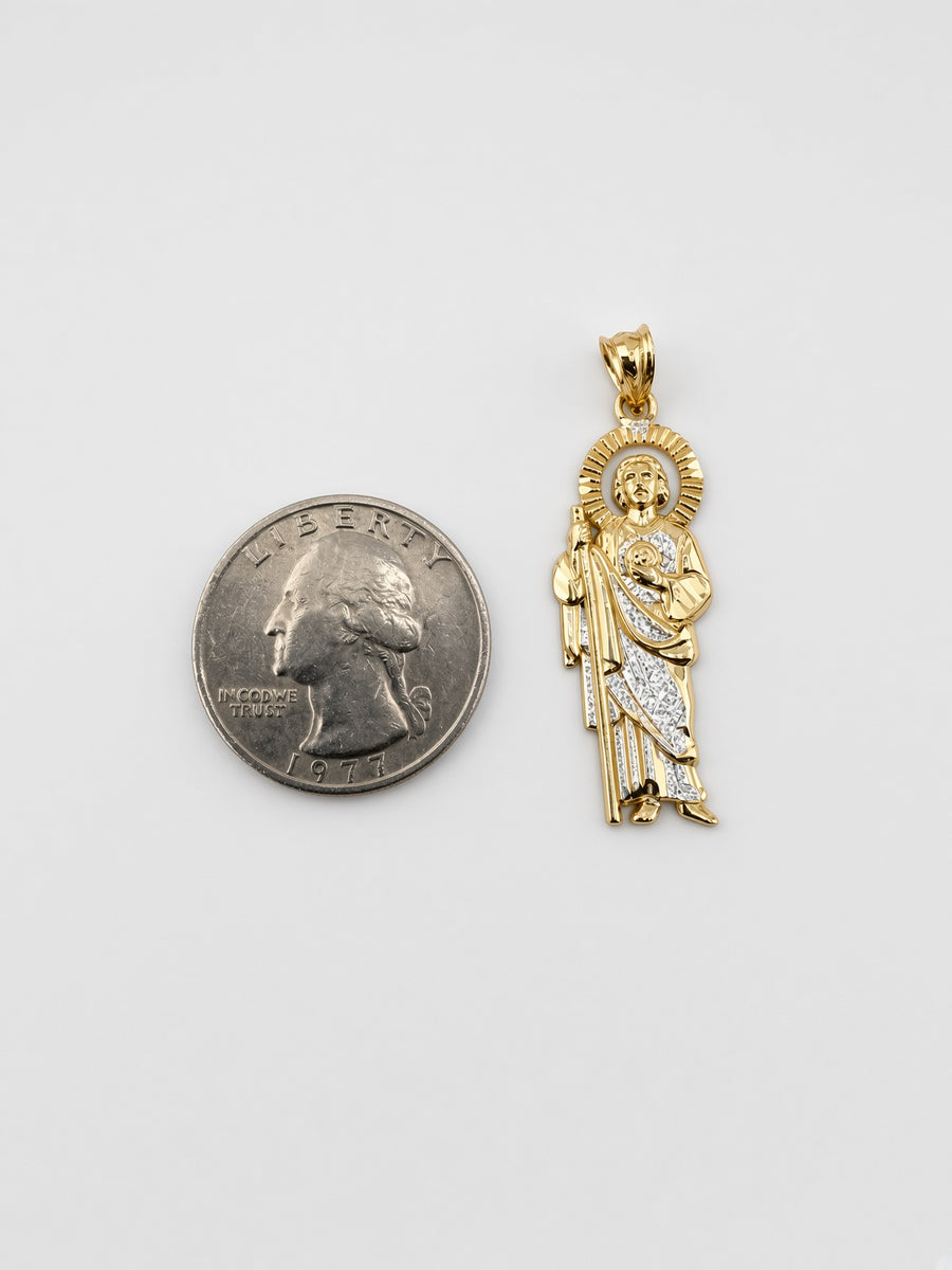 10K Yellow Gold San Judas Pendant