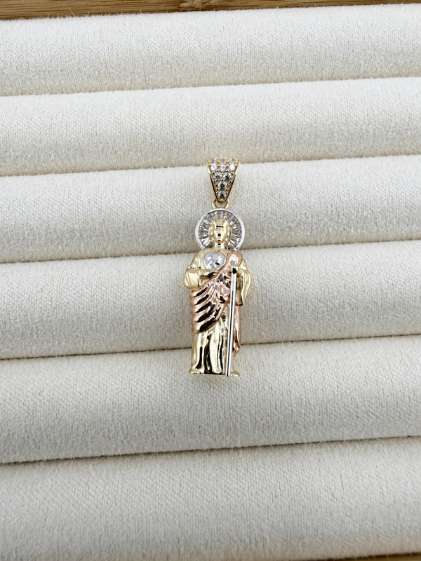 10K Tri-Color Gold San Judas Pendant