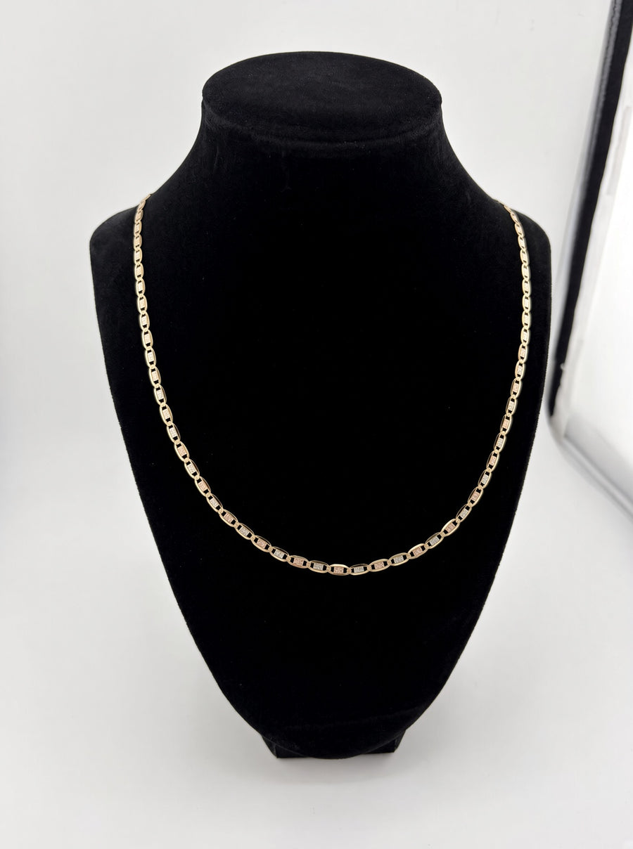 14K Tri-Color Gold Mariner Chain – 3.5mm