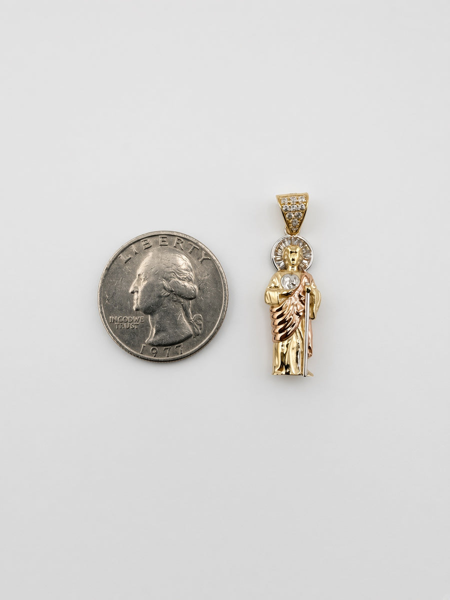 10K Tri-Color Gold San Judas Pendant