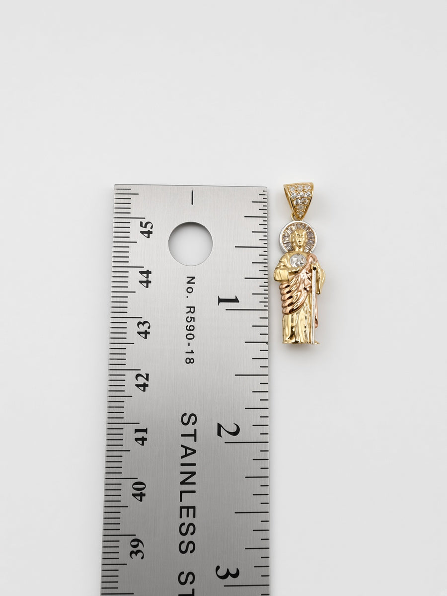 10K Tri-Color Gold San Judas Pendant