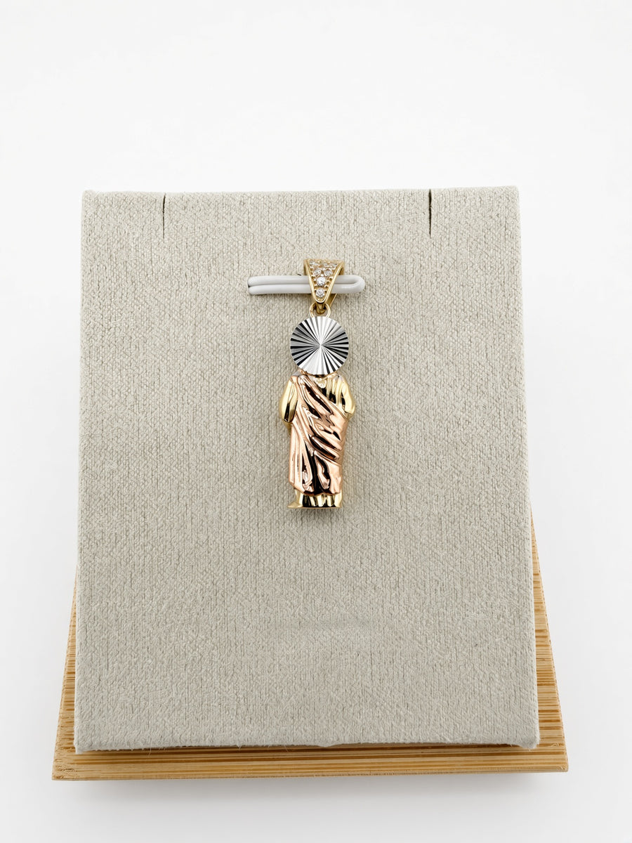 10K Tri-Color Gold San Judas Pendant