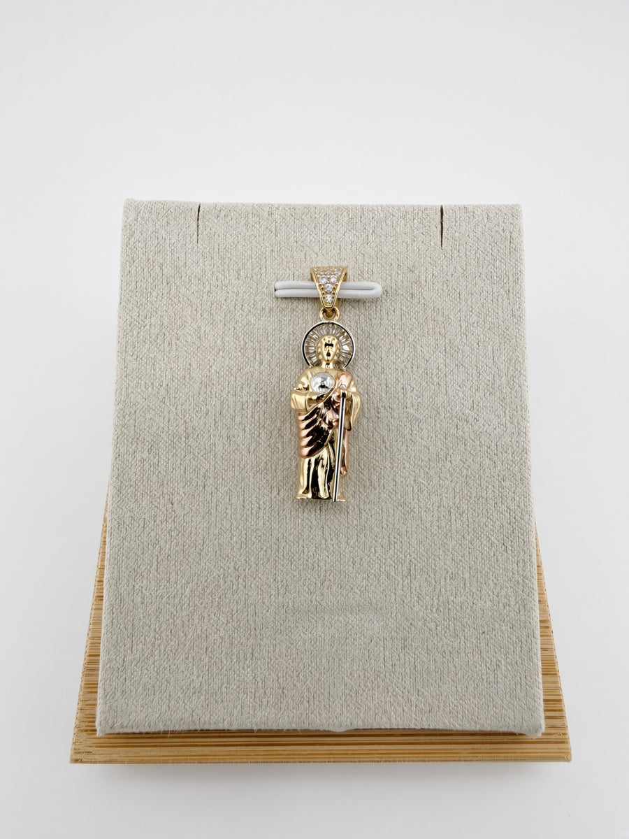 10K Tri-Color Gold San Judas Pendant