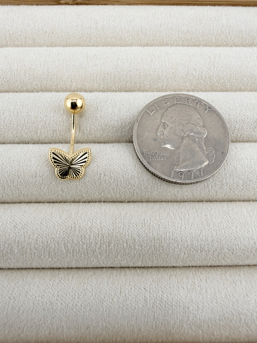 14kt Gold Butterfly Belly Button Ring