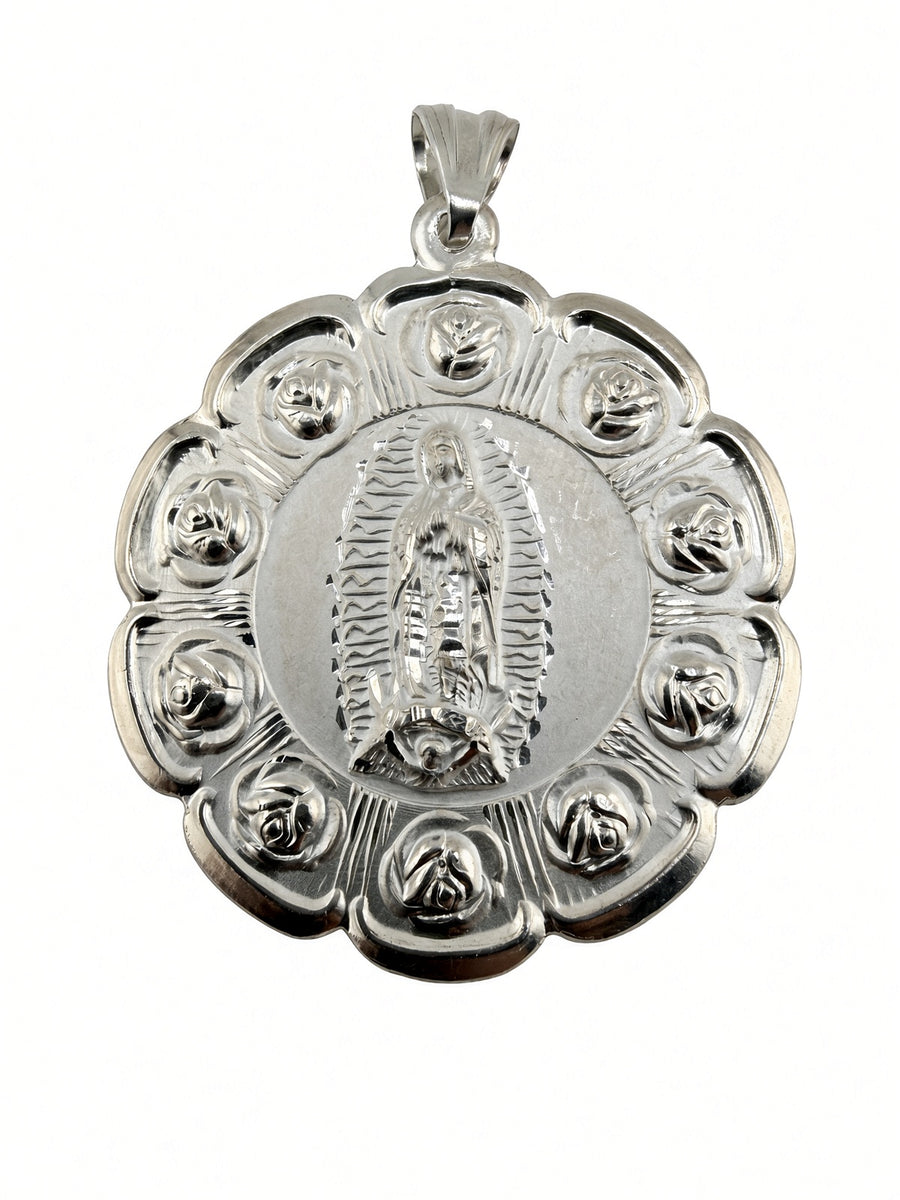 925 Sterling Silver Jesus & Guadalupe Charm