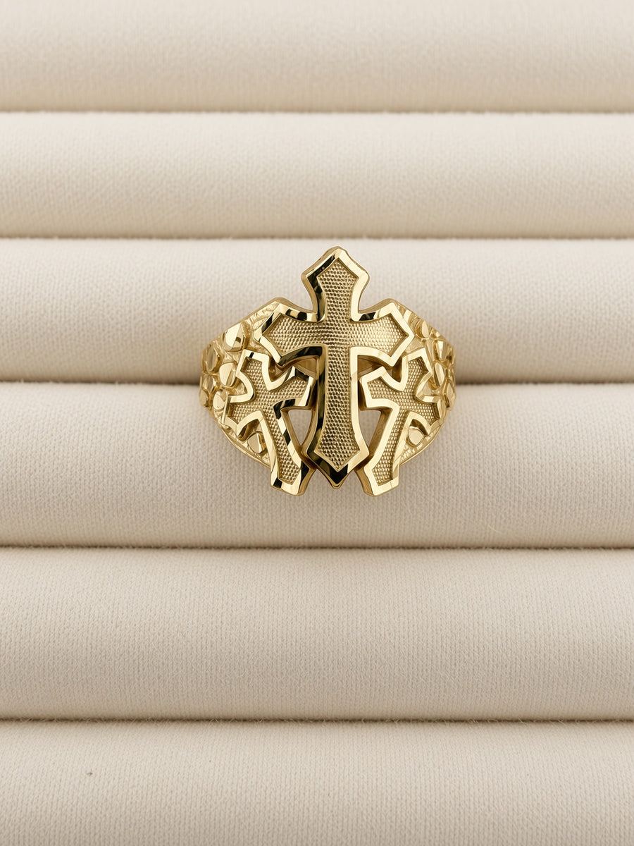 14kt Yellow Gold Cross Ring
