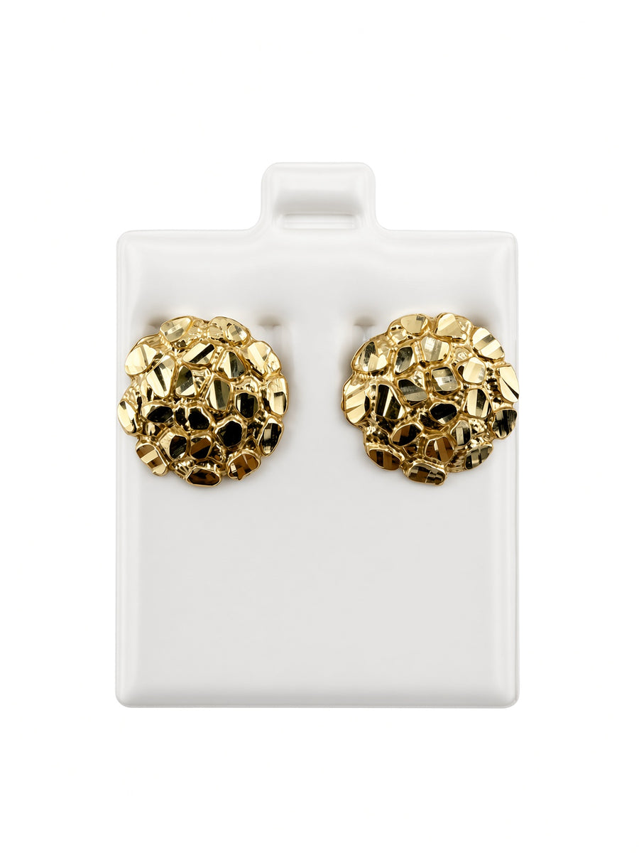 14kt Nugget Stud Earrings – 15mm