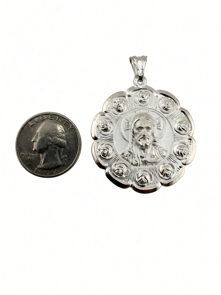 925 Sterling Silver Jesus & Guadalupe Charm