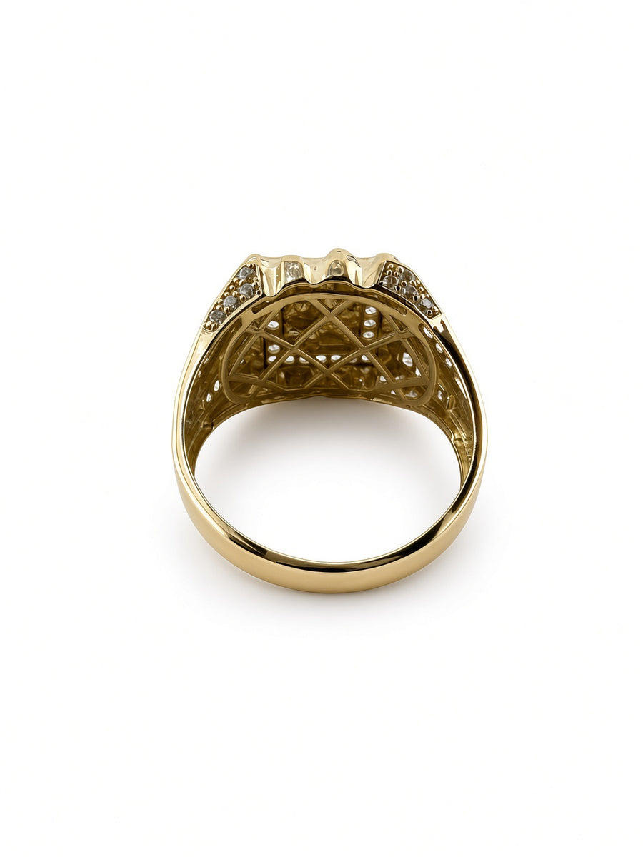 10kt Yellow Gold Men’s CZ Nugget Ring