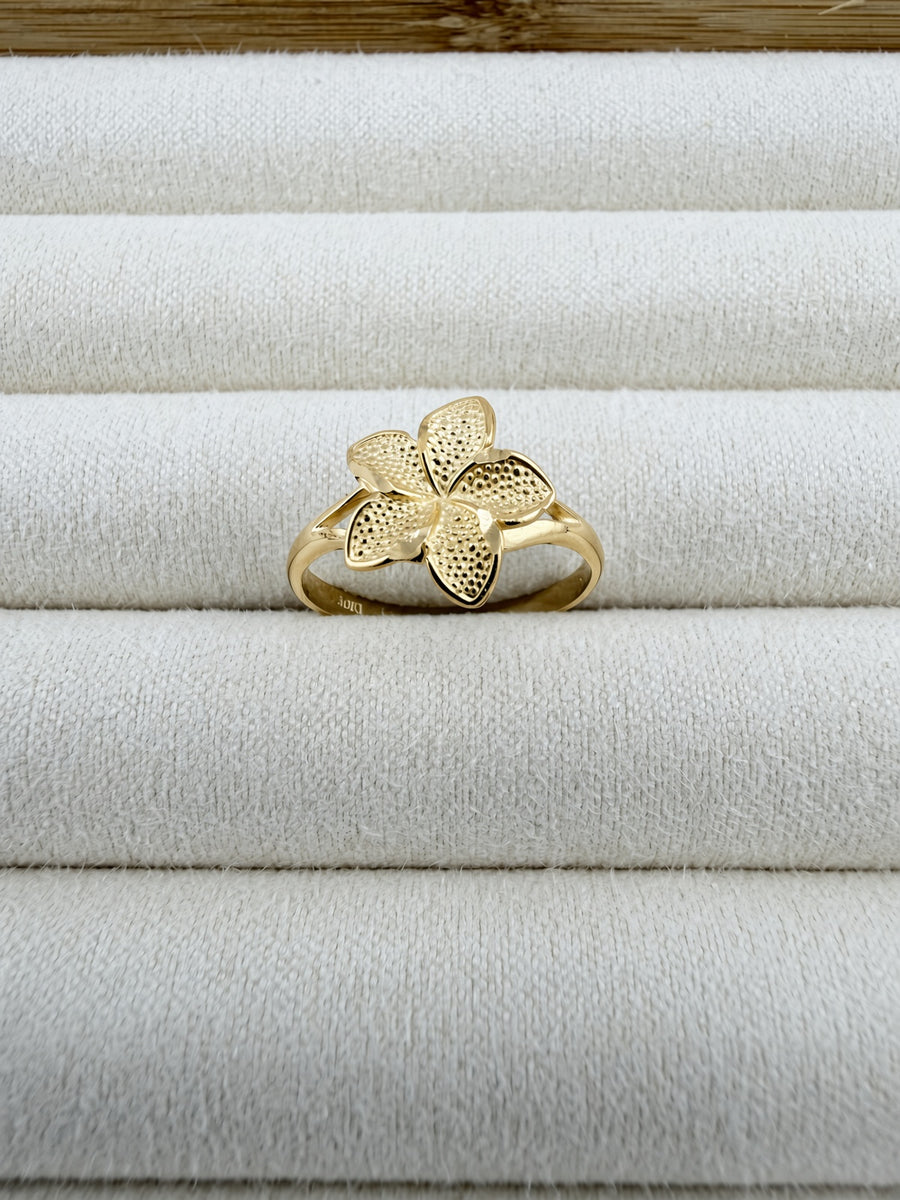 10K Yellow Gold Flower Ring