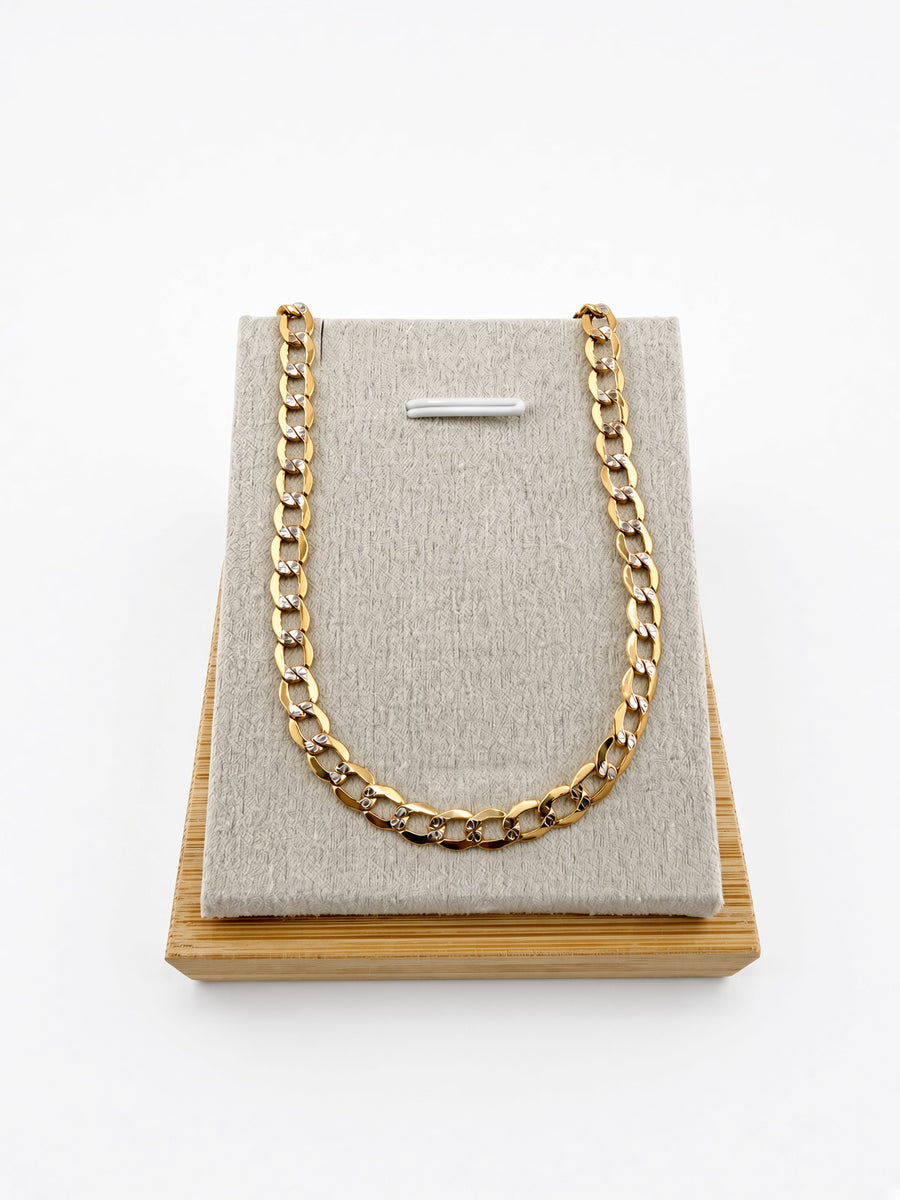 10K Yellow Gold Curb Chain with Diamond Cut – 4.6mm
