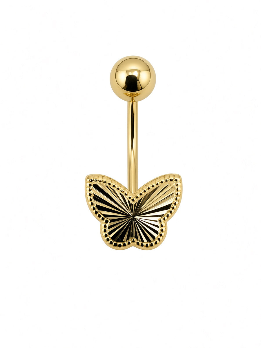 14kt Gold Butterfly Belly Button Ring