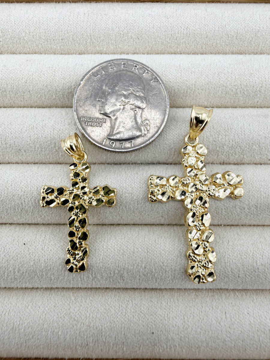 10kt Gold Nugget cross