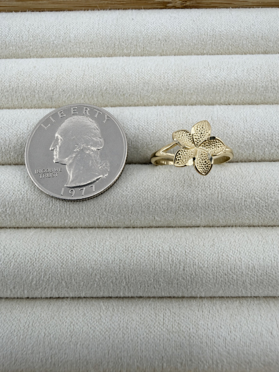 10K Yellow Gold Flower Ring