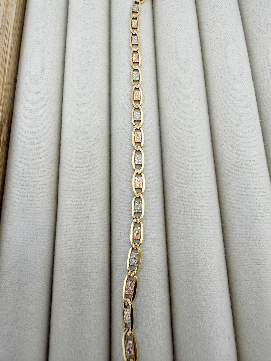14K Tri-Color Gold Mariner Chain – 3.5mm