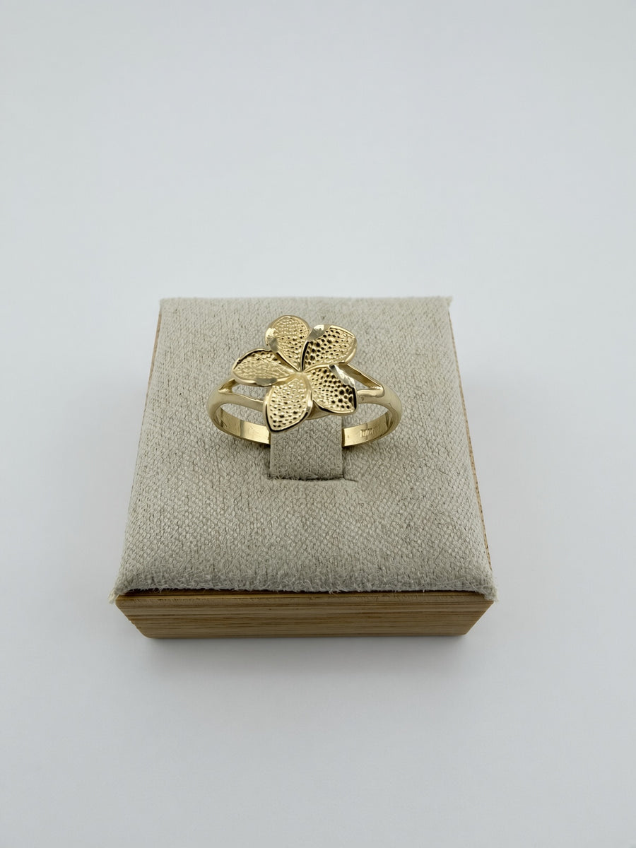 10K Yellow Gold Flower Ring