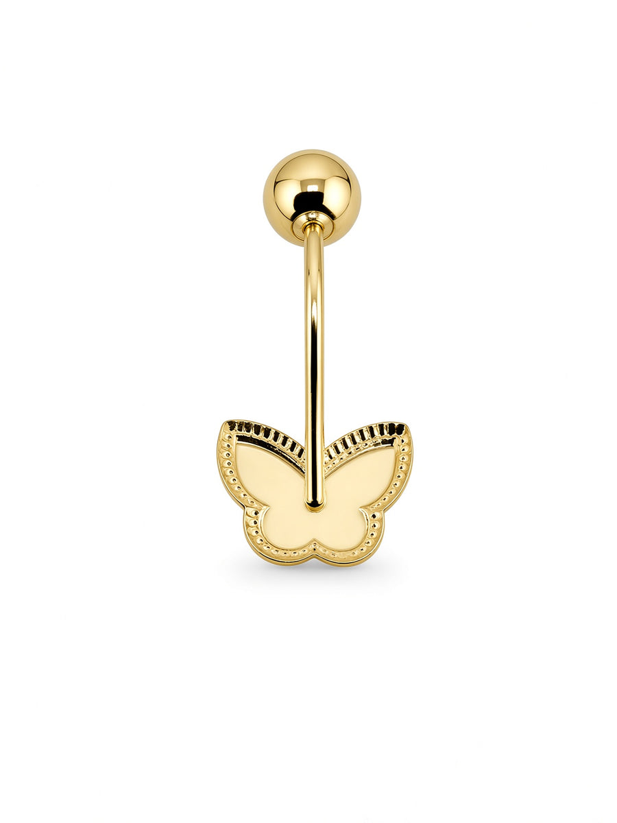 14kt Gold Butterfly Belly Button Ring