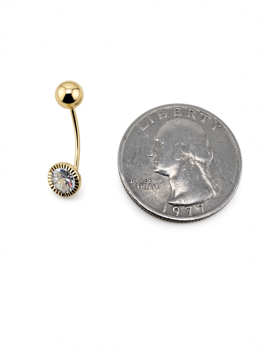 14kt Yellow Gold Belly Button Piercing