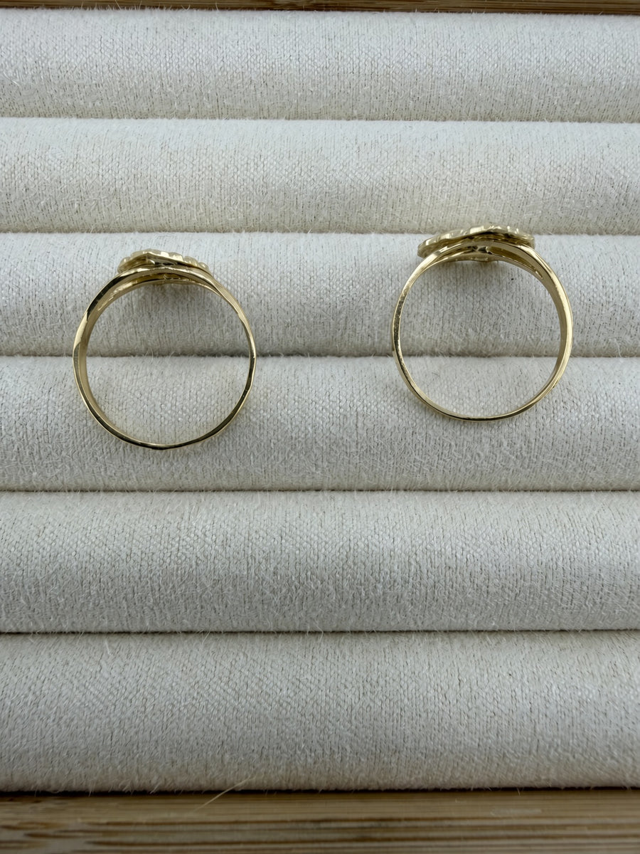 10K Yellow Gold Nugget Heart Ring