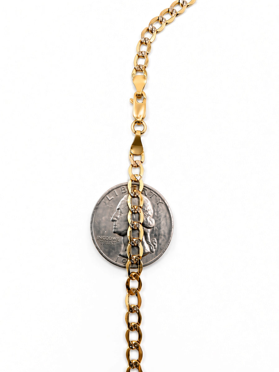 10K Yellow Gold Curb Chain with Diamond Cut – 4.6mm